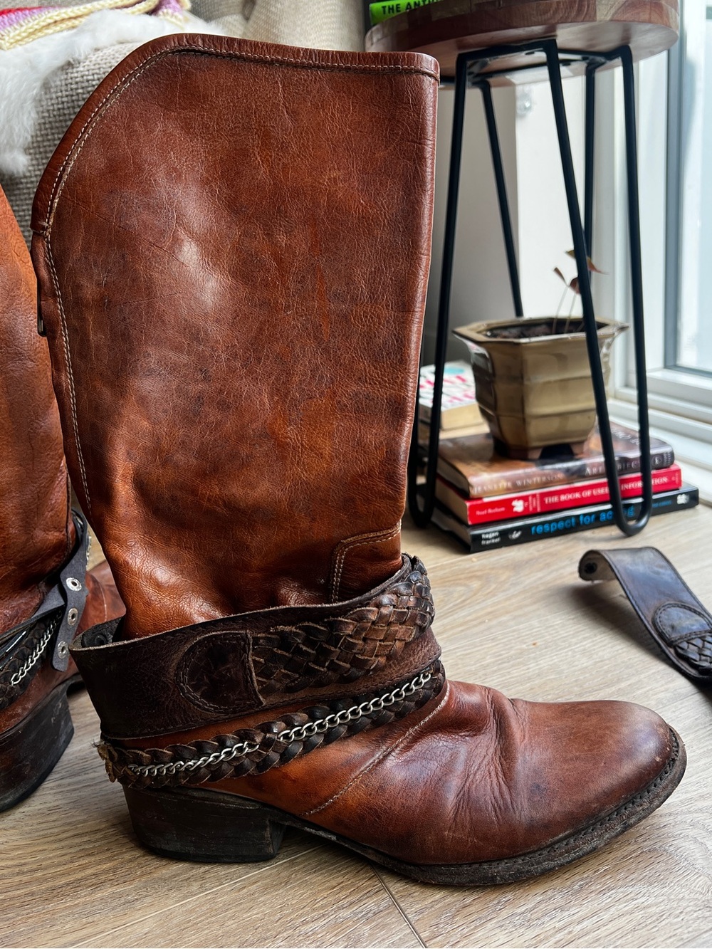 FREEBIRD by Steven Brek Tall Leather Boots - size 8 - Picture 4 of 6